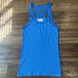 Vintage Hollister Y2K Lace Cami‎ Blue Womens Large Preppy Boho Coquette Bratz